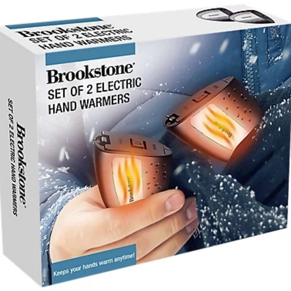 Nib Brookstone Portable Duo Electric Hand Warmers Long Lasting Battery Run